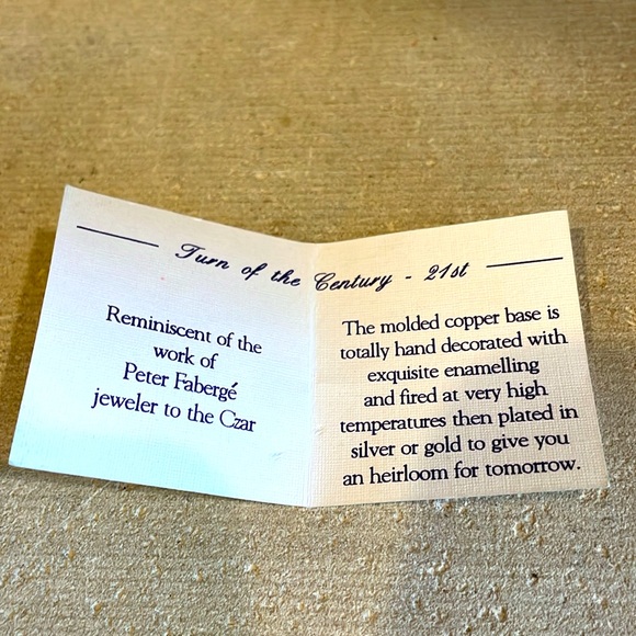 Vintage Nyco Cloisonne Christmas Round Ball Ornament Turtle Doves Silver Enamel - Picture 10 of 14